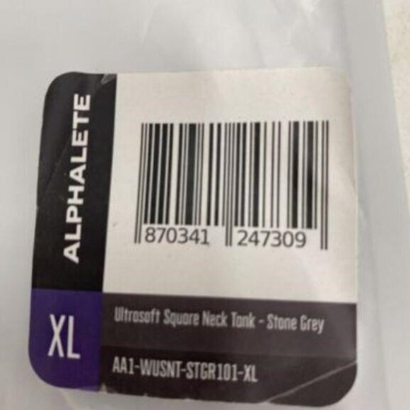 NEW ALPHALETE ULTRASOFT SQUARE NECK TANK - Stone Grey - Picture 7 of 8